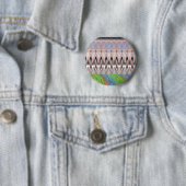 Afrika Azië traditioneel patroon Ronde Button 5,7 Cm (In situ)