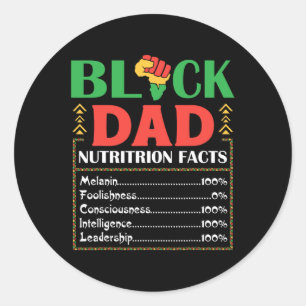 Afrika Black Dad Voedingsfeiten Melanine Bewust Ronde Sticker