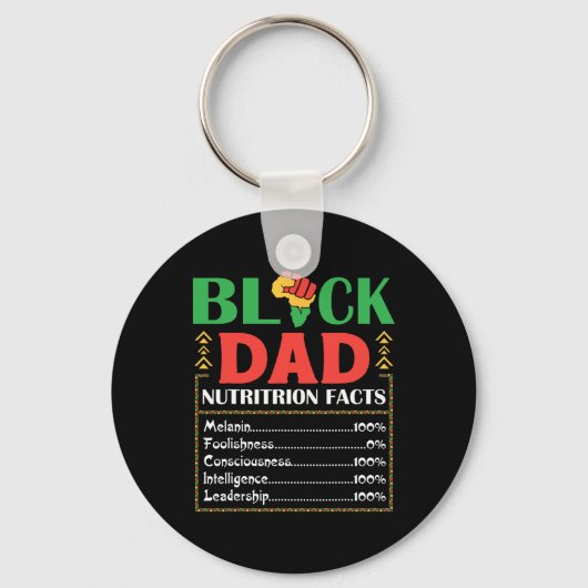 Afrika Black Dad Voedingsfeiten Melanine Bewust Sleutelhanger (Voorkant)
