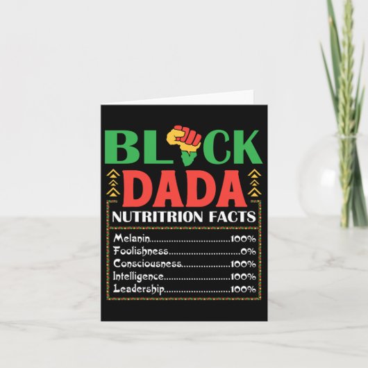 Afrika Black Dada Voeding Feit Melanine Bewust Kaart (Voorkant)