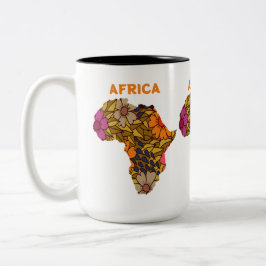 Afrika bloemen kaart tweekleurige koffiemok