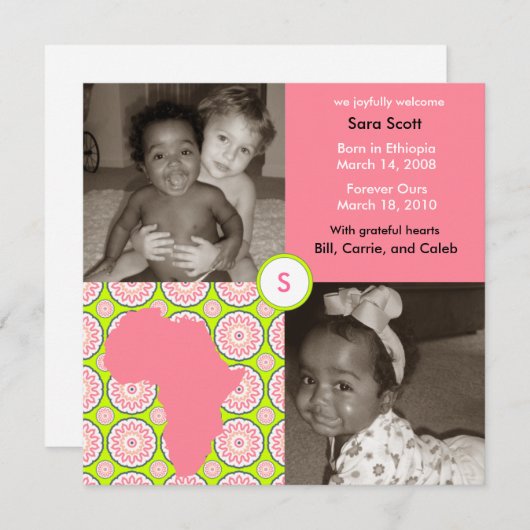 Afrika Blok: Roze Flora Aankondiging (Voorkant / Achterkant)