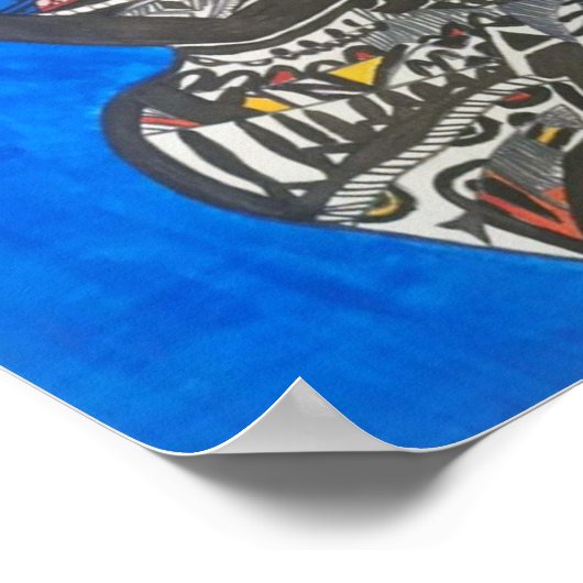 afrika blue poster (Hoek)