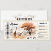 Afrika Boarding Pass Cadeaubon Kaart (Voorkant / Achterkant)