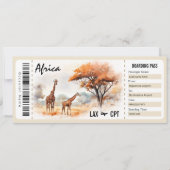 Afrika Boarding Pass Cadeaubon Kaart (Voorkant)