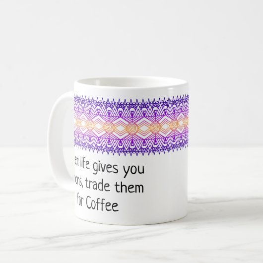 Afrika Border Gold Paarse Gepersonaliseerde Mok (Voorkant links)