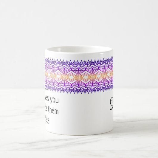 Afrika Border Gold Paarse Gepersonaliseerde Mok (Center)