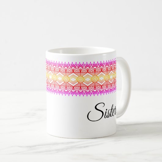 Afrika Border Goud Rood Roze Gepersonaliseerde Mok (Voorkant rechts)