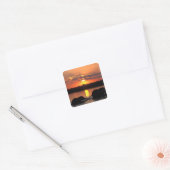 Afrika, Botswana, Nationaal park Chobe, Kudde Vierkante Sticker (Envelop)