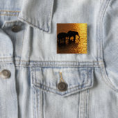Afrika, Botswana, Okavango Delta. Afrikaanse Vierkante Button 5,1 Cm (In situ)