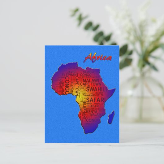Afrika briefkaart voor woordkunst (Staand voorkant)