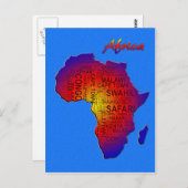 Afrika briefkaart voor woordkunst (Voorkant / Achterkant)