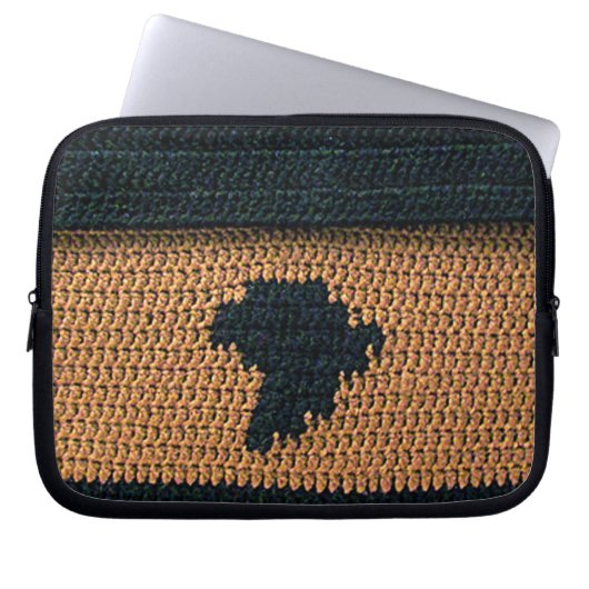 Afrika Bruin Artisan Haakprint Elektronica Tas (Voorkant)