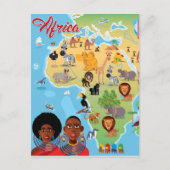 Afrika Cartoon Map Briefkaart (Voorkant)
