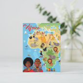 Afrika Cartoon Map Briefkaart (Staand voorkant)