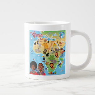 Afrika Cartoon Map Grote Koffiekop