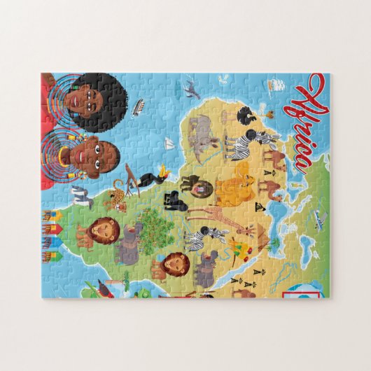 Afrika Cartoon Map Legpuzzel (Horizontaal)