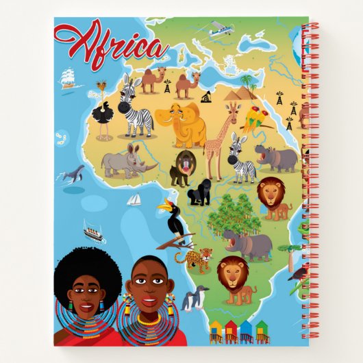 Afrika Cartoon Map Notitieboek (Achterkant)