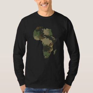 Afrika Continent Kaart Camouflage Patroon Afrikaan T-shirt