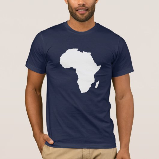 Afrika Continent Kaart in Wit T-shirt (Voorkant)
