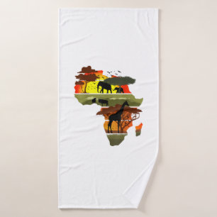 Afrika Continent Sunset Safari Natuur Wild Life Badhanddoek