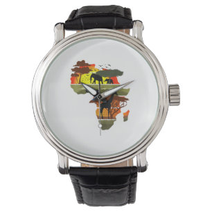 Afrika Continent Sunset Safari Natuur Wild Life Horloge