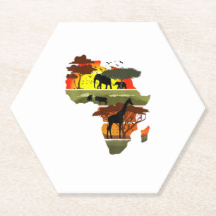 Afrika Continent Sunset Safari Natuur Wild Life Kartonnen Onderzetters