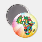 Afrika Continent Vlaggenkaart 2 Magneet (Voorkant / Achterkant)