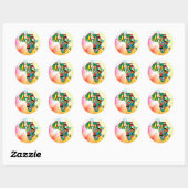 Afrika Continent Vlaggenkaart 2 Ronde Sticker (Vel)