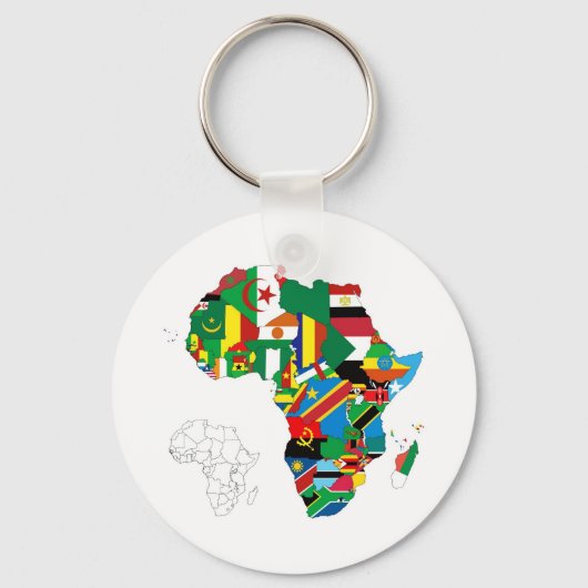 Afrika Continent Vlaggenkaart Sleutelhanger (Voorkant)