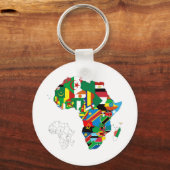 Afrika Continent Vlaggenkaart Sleutelhanger (Voorkant)