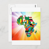 Afrika - Continentale vlaggenkaart 2 Briefkaart (Voorkant / Achterkant)