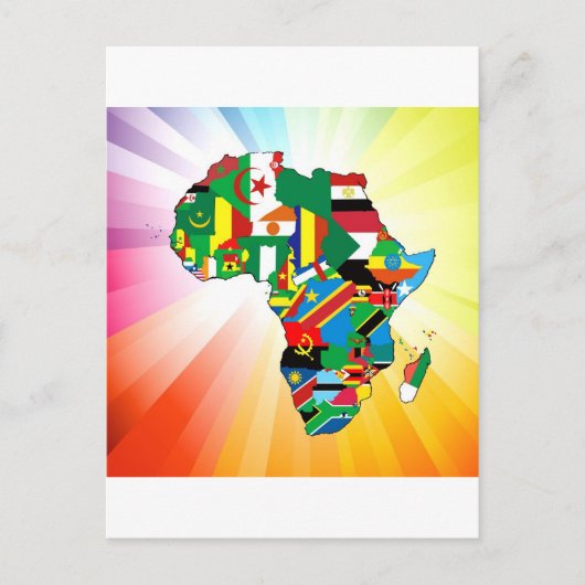 Afrika - Continentale vlaggenkaart 2 Briefkaart (Voorkant)