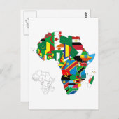 Afrika - Continentale vlaggenkaart Briefkaart (Voorkant / Achterkant)