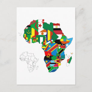 Afrika - Continentale vlaggenkaart Briefkaart