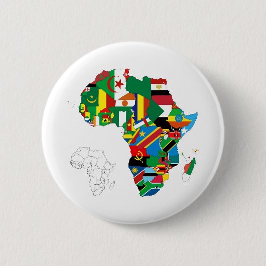 Afrika - Continentale vlaggenkaart Ronde Button 5,7 Cm (Voorkant)