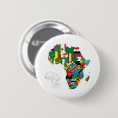 Afrika - Continentale vlaggenkaart Ronde Button 5,7 Cm (Voorkant /achterkant)