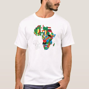 Afrika - Continentale vlaggenkaart T-shirt