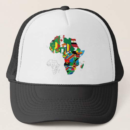 Afrika - Continentale vlaggenkaart Trucker Pet (Voorkant)