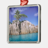 Afrika, de Seychellen, La Digue Island. Graniet Metalen Ornament (Links)