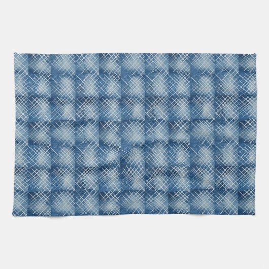 Afrika Denim Indigo Mudcloth Patroon 1 Theedoek (Horizontaal)