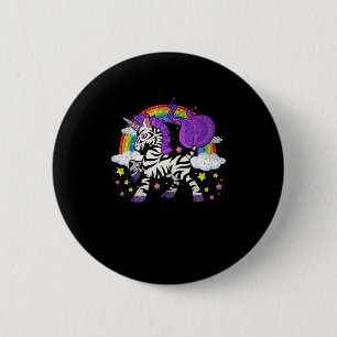 Afrika Dier Regenboog Zebracorn Leuke Zebra Fantas Ronde Button 5,7 Cm
