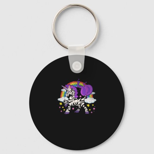 Afrika Dier Regenboog Zebracorn Leuke Zebra Fantas Sleutelhanger (Voorkant)