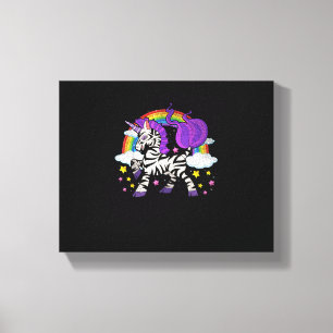 Afrika Dier Regenboog Zebracorn Schattig Zebra Fan Canvas Afdruk
