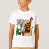 Afrika, dieren, leeuw, olifant, krokodil, aap t-shirt (Voorkant)