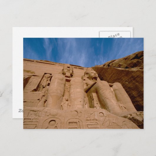 Afrika, Egypte, Abu Simbel, Ramses II en Briefkaart (Voorkant / Achterkant)