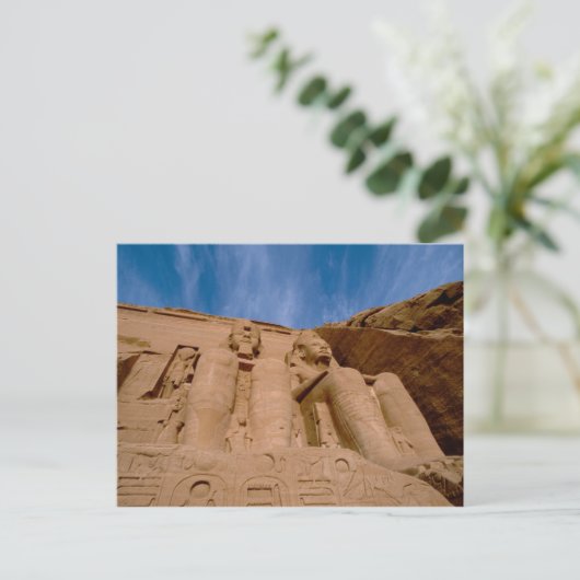 Afrika, Egypte, Abu Simbel, Ramses II en Briefkaart (Staand voorkant)
