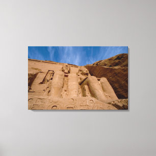 Afrika, Egypte, Abu Simbel, Ramses II en Canvas Afdruk