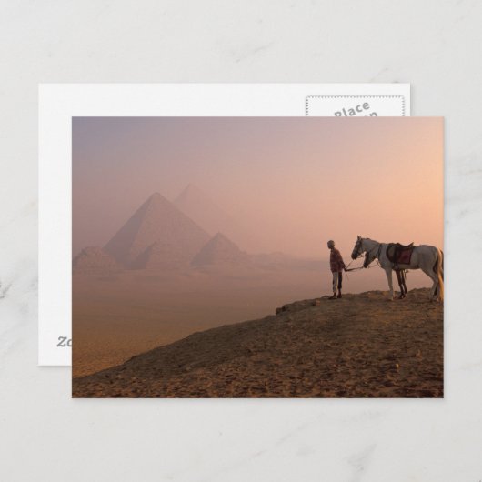 Afrika, Egypte, Caïro, Giza, Giza-pyramiden Briefkaart (Voorkant / Achterkant)