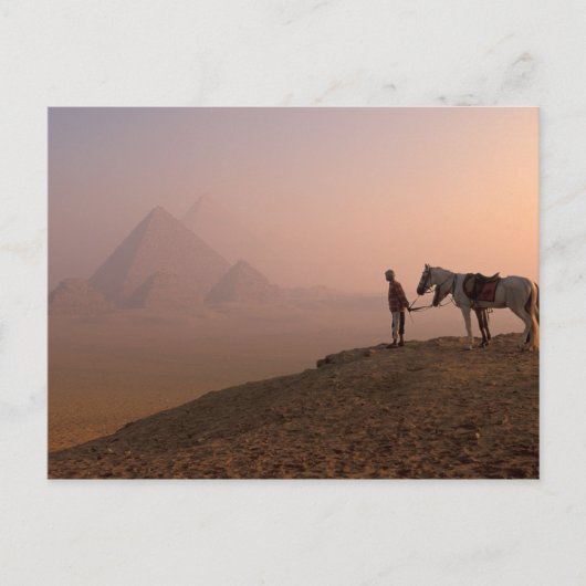 Afrika, Egypte, Caïro, Giza, Giza-pyramiden Briefkaart (Voorkant)